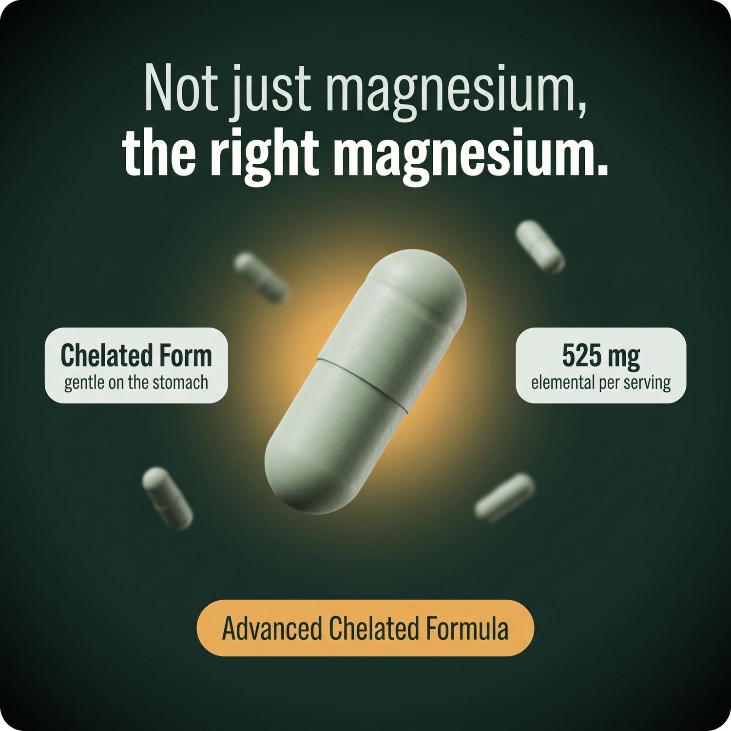 Close detail of a single vegetable capsule